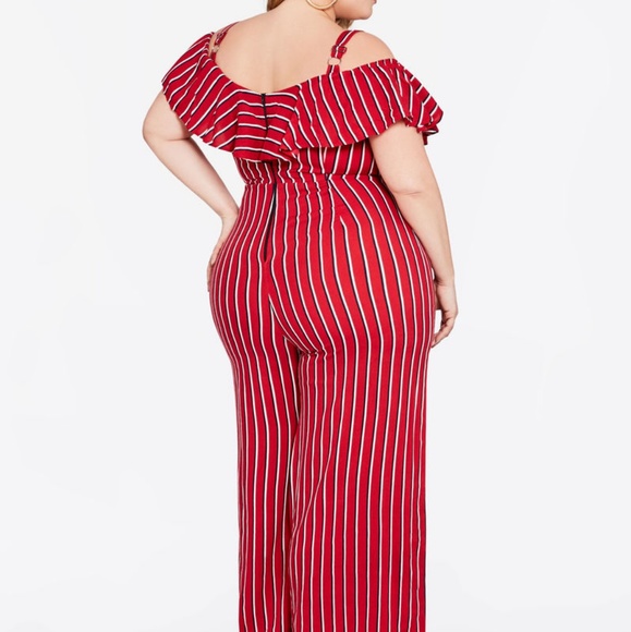 ashley stewart red jumpsuit
